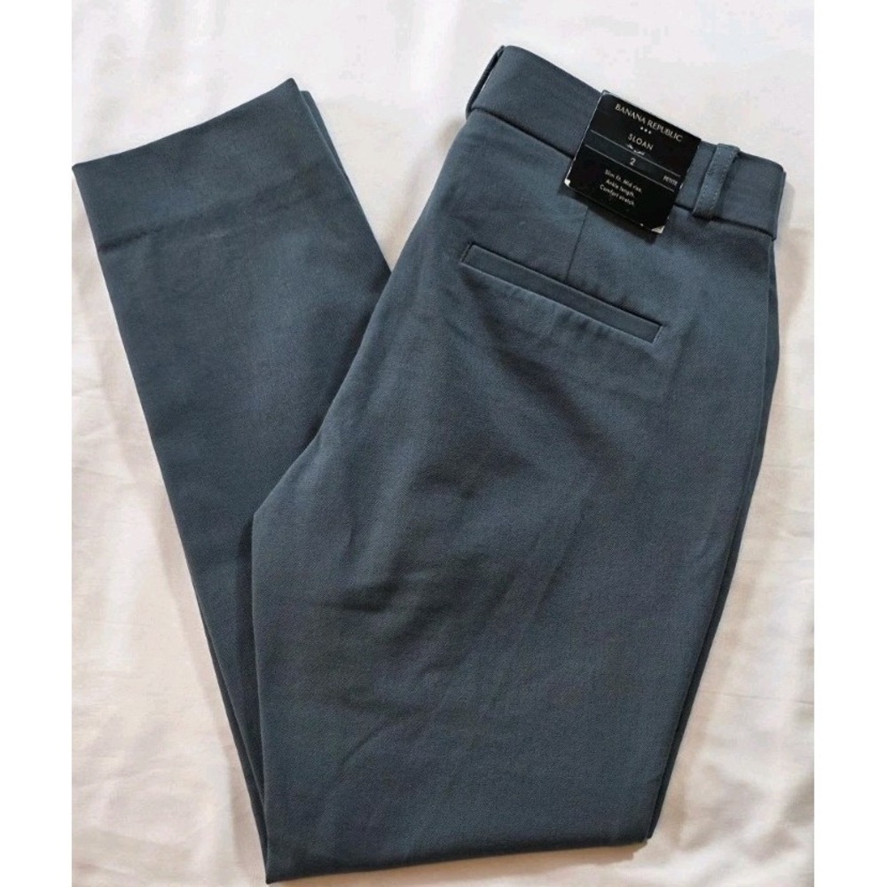 Banana Republic Sloan  Ankle Pants Charcoal Gray‎ Women's 2 Petite NWT (Read)